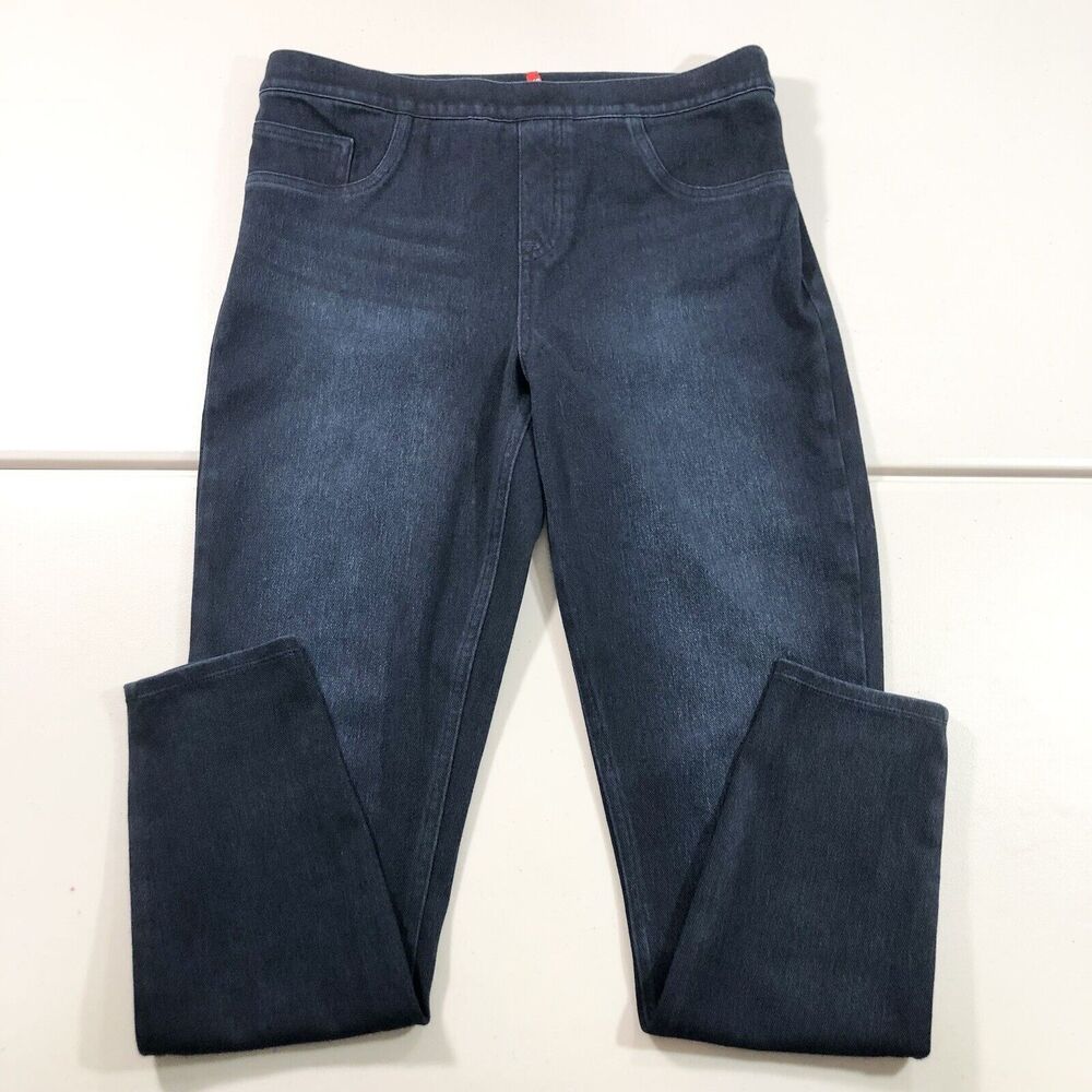 SPANX- Jean-ish Ankle Leggings Skinny Jean Dark Wash Pull On Sz Large 20018R